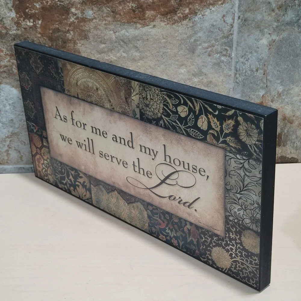 Bible Verse Sign Scripture Wall Art As For Me In My House We Will Serve The Lord